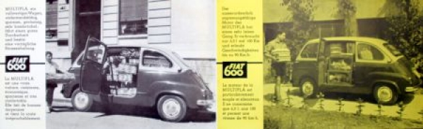 Fiat Mupltipla 600 Modellprogramm 1958 Automobilprospekt (6312)